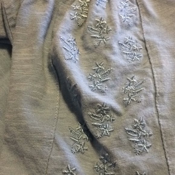 Women’s Blue Peasant-Style Top Crochet Detail Ties - Picture 4 of 4